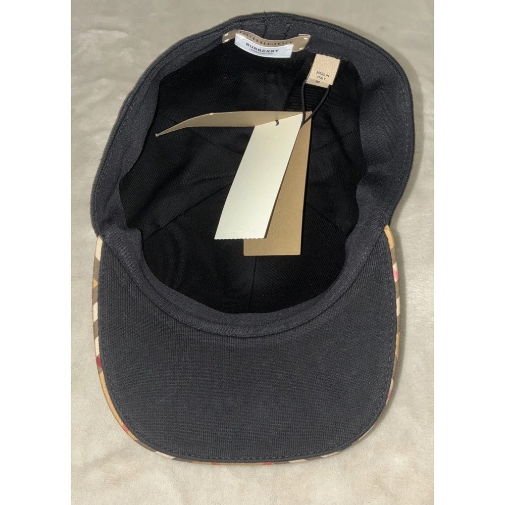 BURBERRY Baseball Cap Men's‎ M Black October B Series Kingdom Logo Italy NEW - Picture 6 of 9